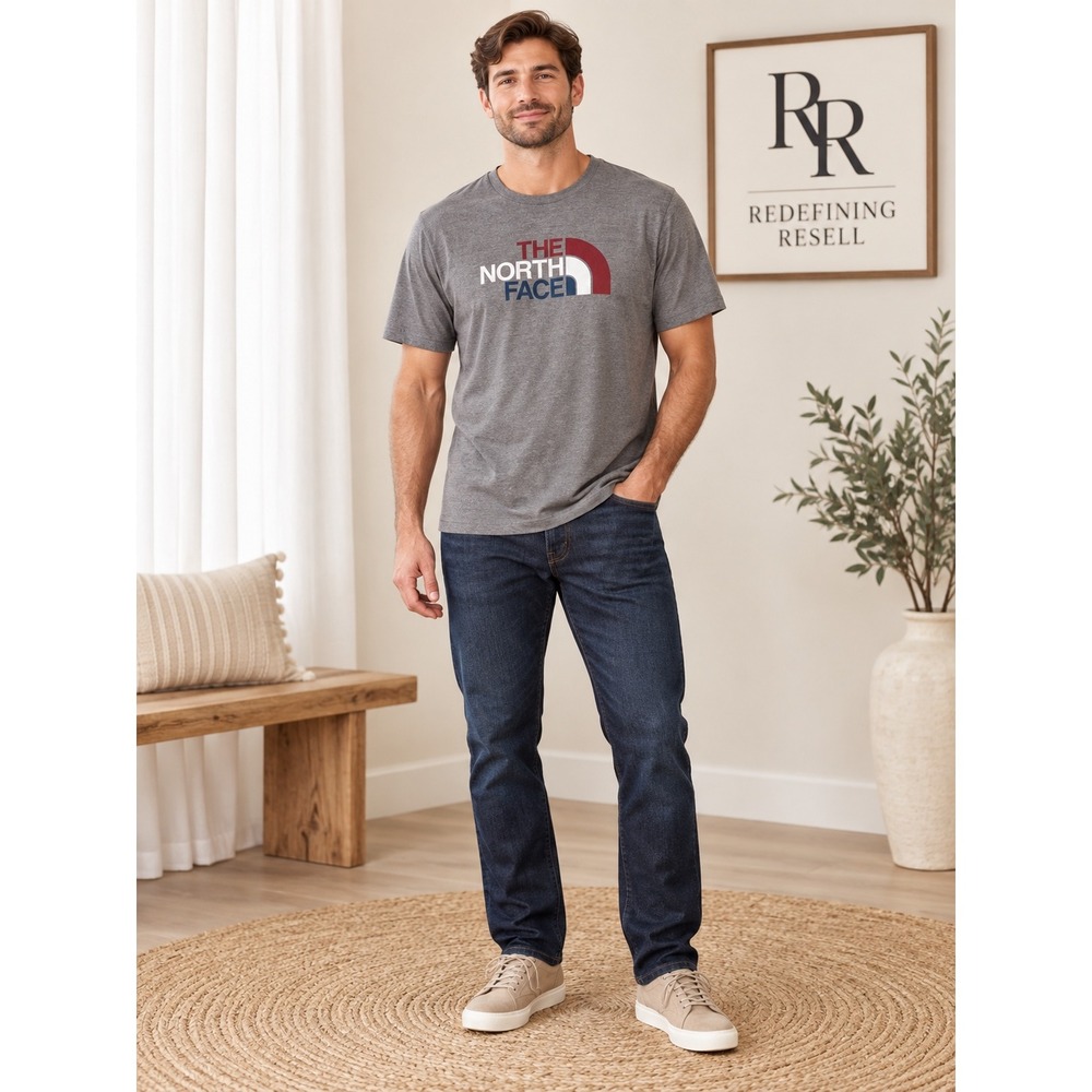 The North Face Mens Large Heather Grey Graphic Logo Short Sleeve T-Shirt